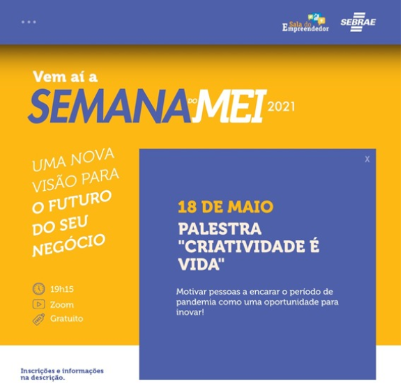 PALESTRA CRIATIVIDADE É VIDA